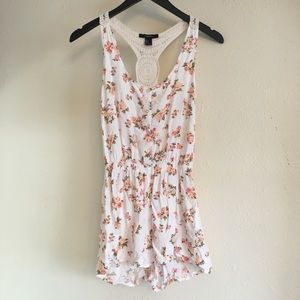 Forever 21 Floral Crochet Romper